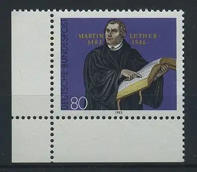 BUND 1983 Michel-Nummer 1193 postfrisch EINZELMARKE ECKRAND unten links