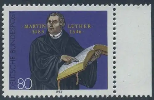 BUND 1983 Michel-Nummer 1193 postfrisch EINZELMARKE RAND rechts