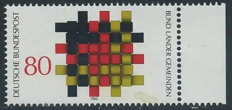 BUND 1983 Michel-Nummer 1194 postfrisch EINZELMARKE RAND rechts