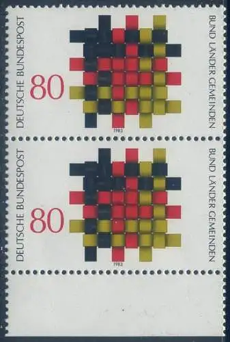 BUND 1983 Michel-Nummer 1194 postfrisch vert.PAAR RAND unten
