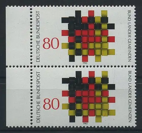 BUND 1983 Michel-Nummer 1194 postfrisch vert.PAAR RAND links