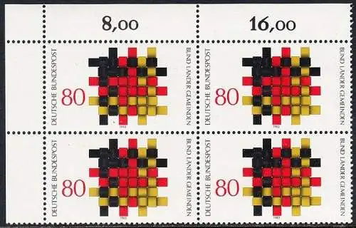 BUND 1983 Michel-Nummer 1194 postfrisch BLOCK ECKRAND oben links