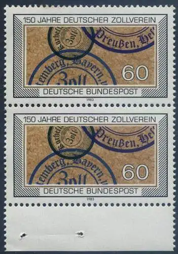 BUND 1983 Michel-Nummer 1195 postfrisch vert.PAAR RAND unten