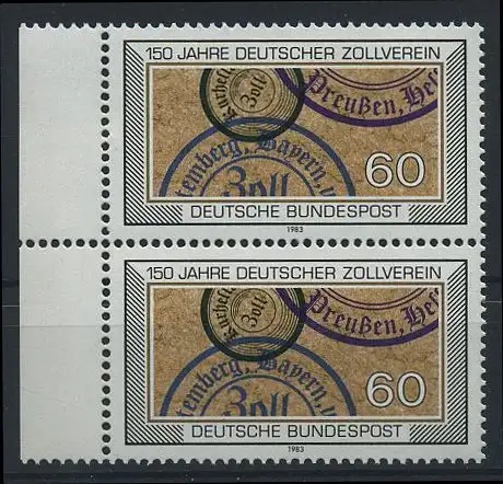 BUND 1983 Michel-Nummer 1195 postfrisch vert.PAAR RAND links