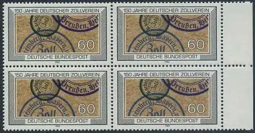 BUND 1983 Michel-Nummer 1195 postfrisch BLOCK RÄNDER rechts