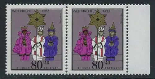BUND 1983 Michel-Nummer 1196 postfrisch horiz.PAAR RAND rechts
