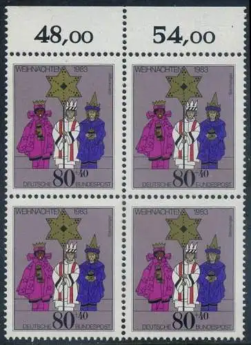 BUND 1983 Michel-Nummer 1196 postfrisch BLOCK RÄNDER oben