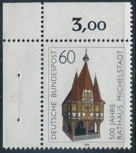 BUND 1984 Michel-Nummer 1200 postfrisch EINZELMARKE ECKRAND oben links