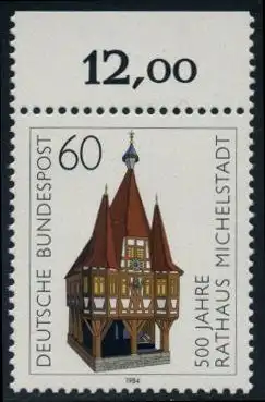 BUND 1984 Michel-Nummer 1200 postfrisch EINZELMARKE RAND oben (b)