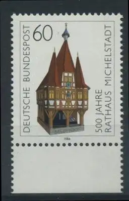 BUND 1984 Michel-Nummer 1200 postfrisch EINZELMARKE RAND unten