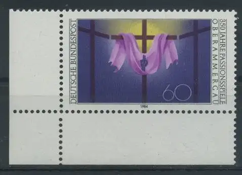 BUND 1984 Michel-Nummer 1201 postfrisch EINZELMARKE ECKRAND unten links