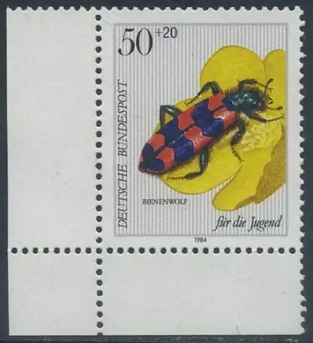 BUND 1984 Michel-Nummer 1202 postfrisch EINZELMARKE ECKRAND unten links