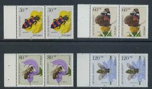 BUND 1984 Michel-Nummer 1202-1205 postfrisch SATZ(4) horiz.PAARE RÄNDER links