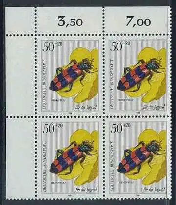 BUND 1984 Michel-Nummer 1202 postfrisch BLOCK ECKRAND oben links 