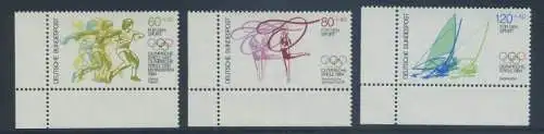 BUND 1984 Michel-Nummer 1206-1208 postfrisch SATZ(3) EINZELMARKEN ECKRÄNDER unten links
