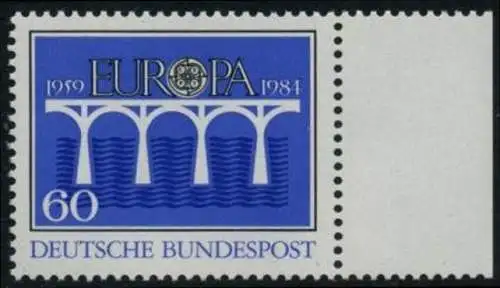 BUND 1984 Michel-Nummer 1210 postfrisch EINZELMARKE RAND rechts