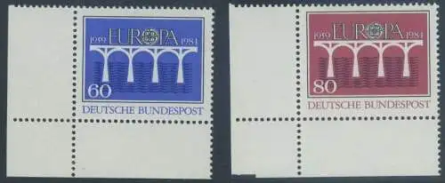 BUND 1984 Michel-Nummer 1210-1211 postfrisch SATZ(2) EINZELMARKEN ECKRÄNDER unten links