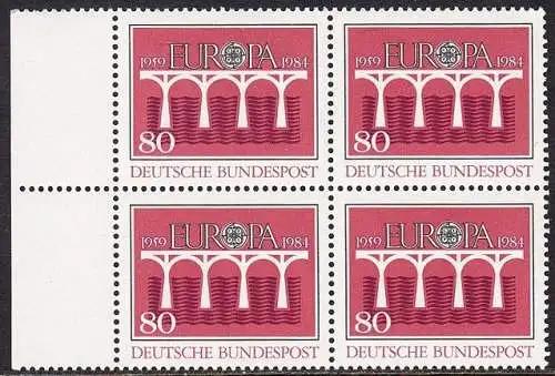 BUND 1984 Michel-Nummer 1211 postfrisch BLOCK RÄNDER links