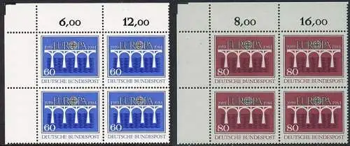 BUND 1984 Michel-Nummer 1210-1211 postfrisch SATZ(2) BLÖCKE ECKRAND oben links