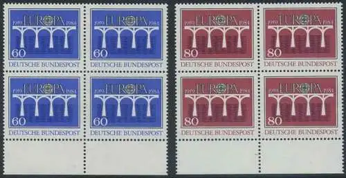 BUND 1984 Michel-Nummer 1210-1211 postfrisch SATZ(2) BLÖCKE RÄNDER unten