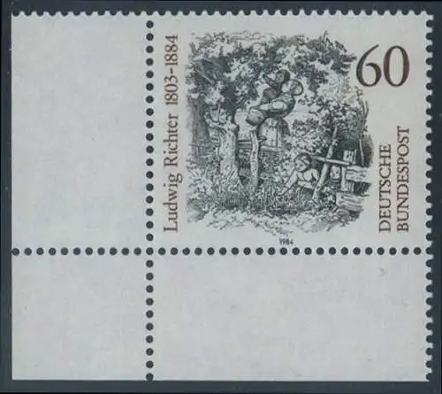 BUND 1984 Michel-Nummer 1213 postfrisch EINZELMARKE ECKRAND unten links