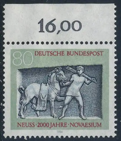 BUND 1984 Michel-Nummer 1218 postfrisch EINZELMARKE RAND oben (a)