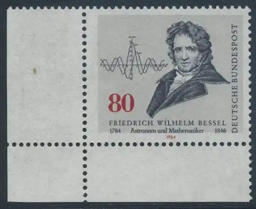 BUND 1984 Michel-Nummer 1219 postfrisch EINZELMARKE ECKRAND unten links