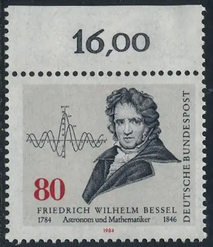 BUND 1984 Michel-Nummer 1219 postfrisch EINZELMARKE RAND oben (a)