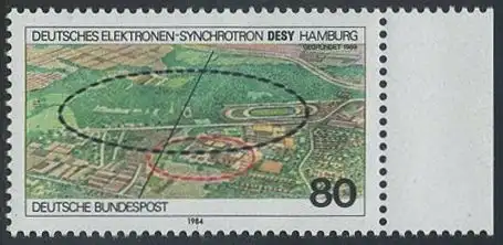 BUND 1984 Michel-Nummer 1221 postfrisch EINZELMARKE RAND rechts
