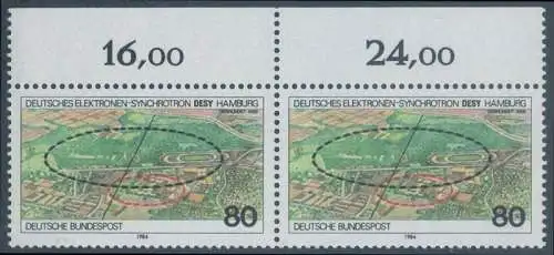 BUND 1984 Michel-Nummer 1221 postfrisch horiz.PAAR RAND oben