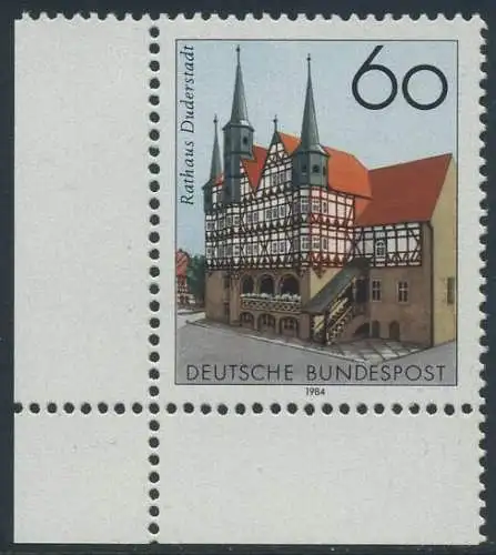 BUND 1984 Michel-Nummer 1222 postfrisch EINZELMARKE ECKRAND unten links