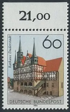 BUND 1984 Michel-Nummer 1222 postfrisch EINZELMARKE RAND oben (c)
