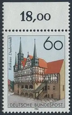 BUND 1984 Michel-Nummer 1222 postfrisch EINZELMARKE RAND oben (b)