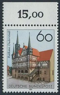 BUND 1984 Michel-Nummer 1222 postfrisch EINZELMARKE RAND oben (a)