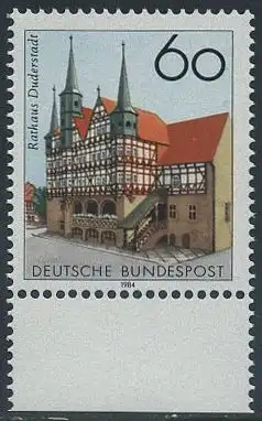 BUND 1984 Michel-Nummer 1222 postfrisch EINZELMARKE RAND unten