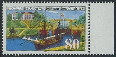 BUND 1984 Michel-Nummer 1223 postfrisch EINZELMARKE RAND rechts