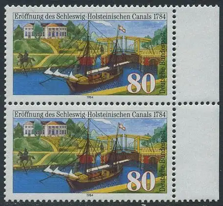 BUND 1984 Michel-Nummer 1223 postfrisch vert.PAAR RAND rechts