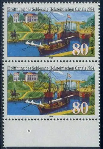 BUND 1984 Michel-Nummer 1223 postfrisch vert.PAAR RAND unten