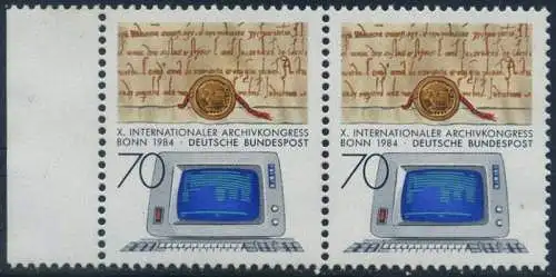 BUND 1984 Michel-Nummer 1224 postfrisch horiz.PAAR RAND links