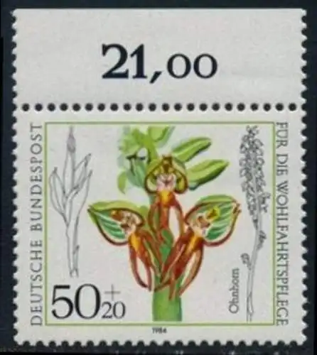 BUND 1984 Michel-Nummer 1225 postfrisch EINZELMARKE RAND oben