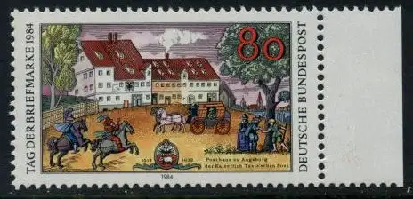 BUND 1984 Michel-Nummer 1229 postfrisch EINZELMARKE RAND rechts