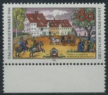 BUND 1984 Michel-Nummer 1229 postfrisch EINZELMARKE RAND unten