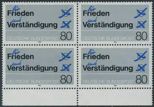 BUND 1984 Michel-Nummer 1231 postfrisch BLOCK RÄNDER unten