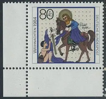 BUND 1984 Michel-Nummer 1233 postfrisch EINZELMARKE ECKRAND unten links