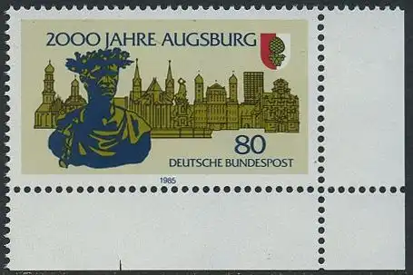 BUND 1985 Michel-Nummer 1234 postfrisch EINZELMARKE ECKRAND unten rechts