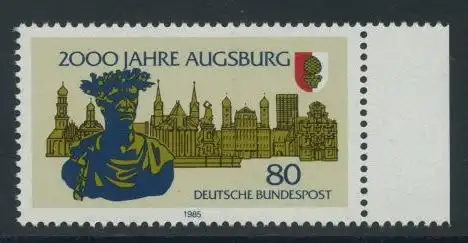 BUND 1985 Michel-Nummer 1234 postfrisch EINZELMARKE RAND rechts