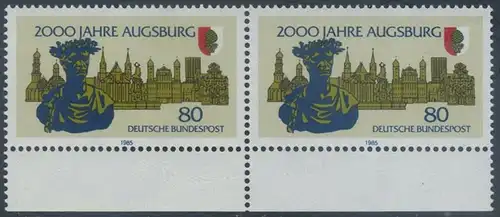 BUND 1985 Michel-Nummer 1234 postfrisch horiz.PAAR RAND unten