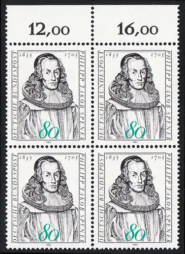 BUND 1985 Michel-Nummer 1235 postfrisch BLOCK RÄNDER oben