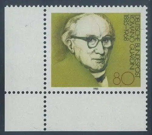 BUND 1985 Michel-Nummer 1237 postfrisch EINZELMARKE ECKRAND unten links