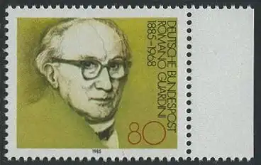 BUND 1985 Michel-Nummer 1237 postfrisch EINZELMARKE RAND rechts